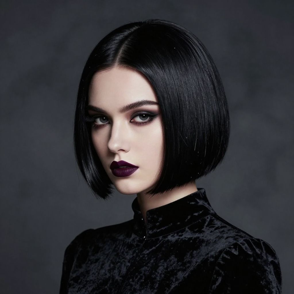 Goth-Inspired Sleek Bob