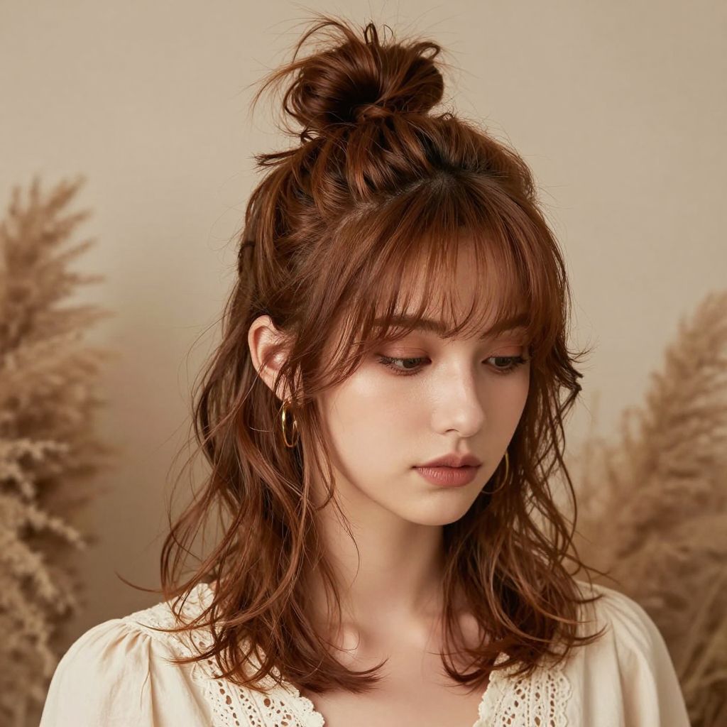 Enchanted Messy Bun with Wispy Strands