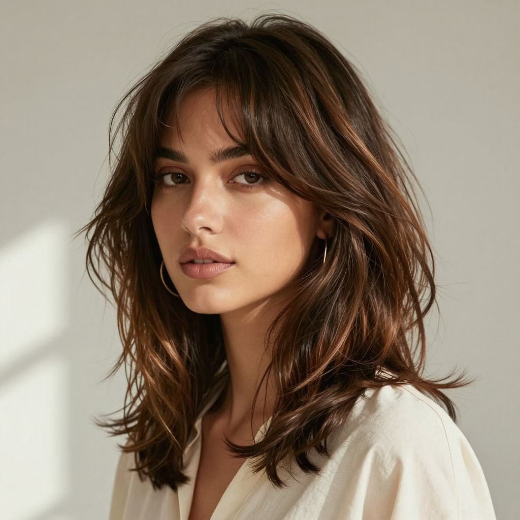Layered Shag with Curtain Bangs