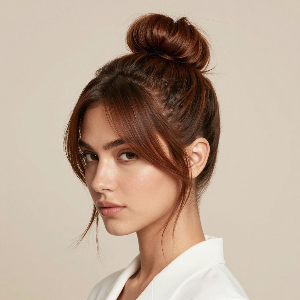 High Bun with Wispy Baby Hairs