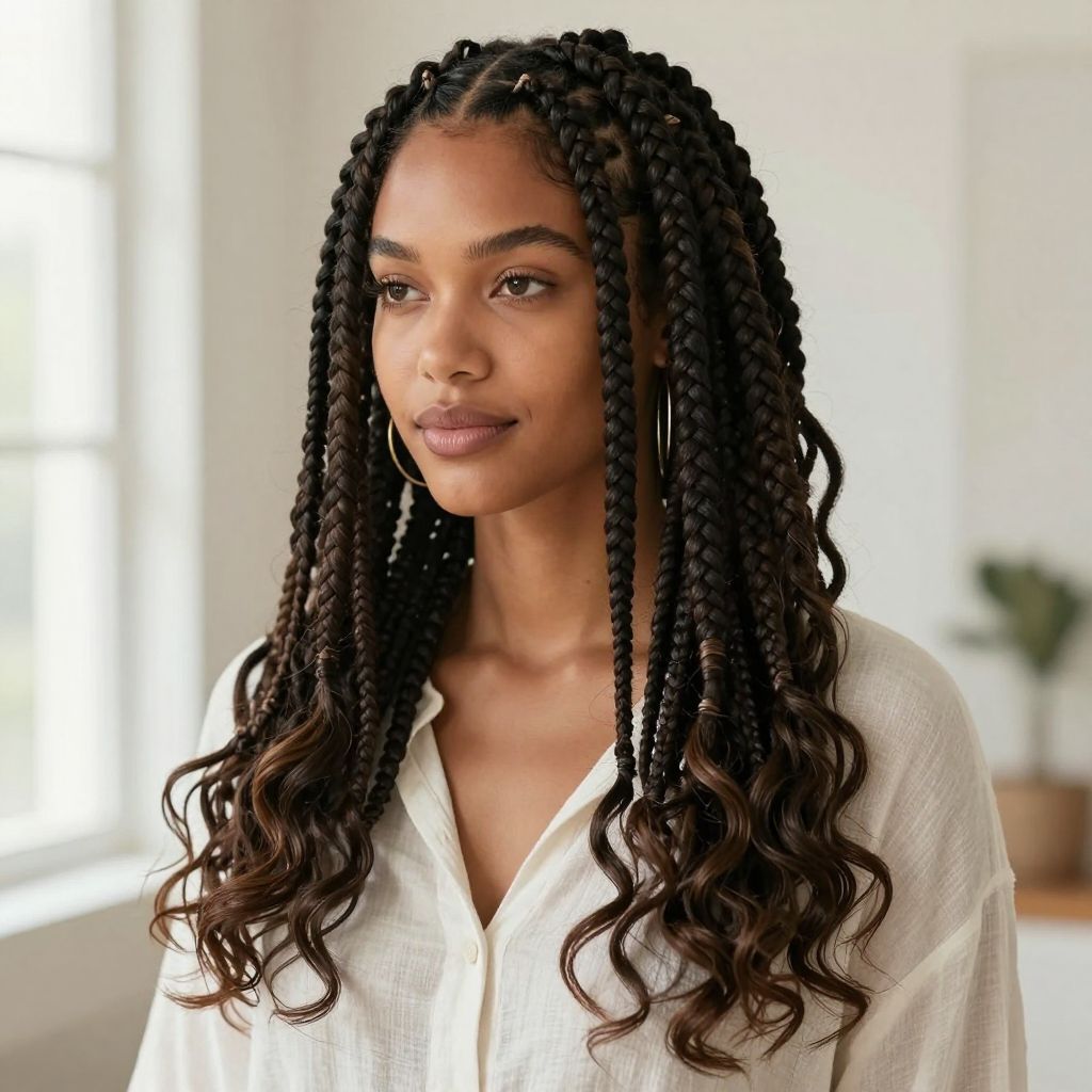 Jumbo Box Braids with Loose Waves