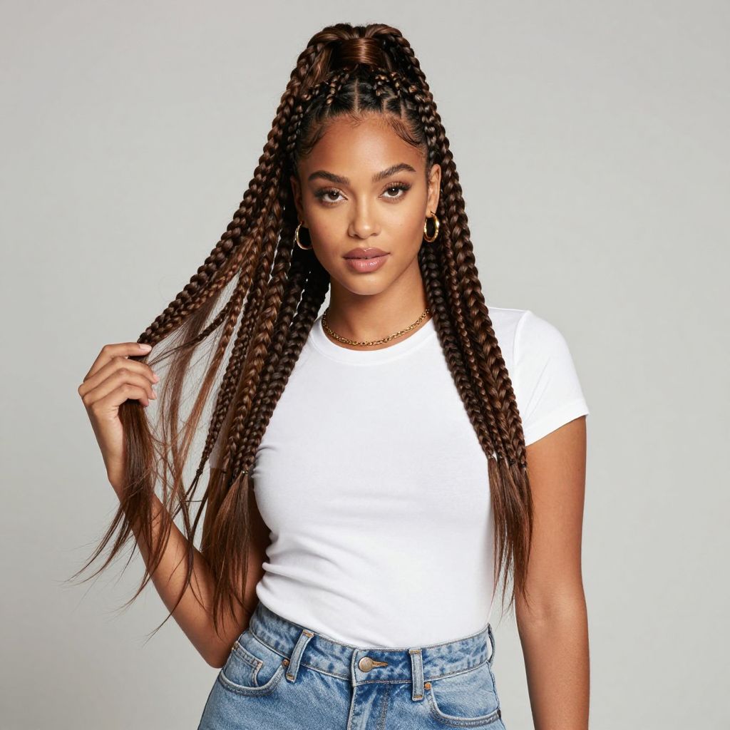 High Ponytail Jumbo Box Braids