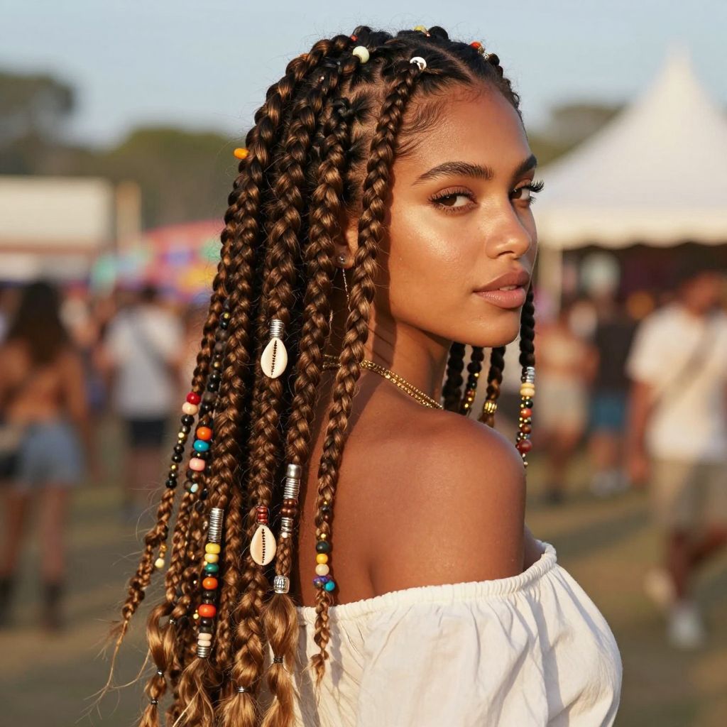 Jumbo Box Braids with Accessories