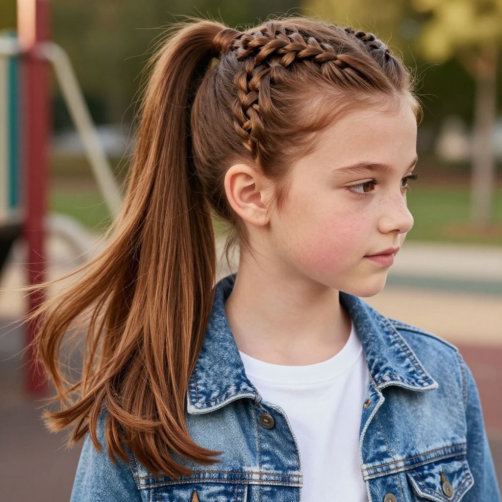 The Classic Three Strand Braid with High Ponytail