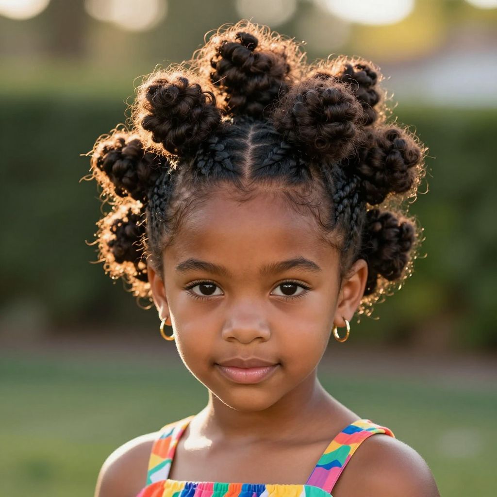 Bantu Knots with Braided Base