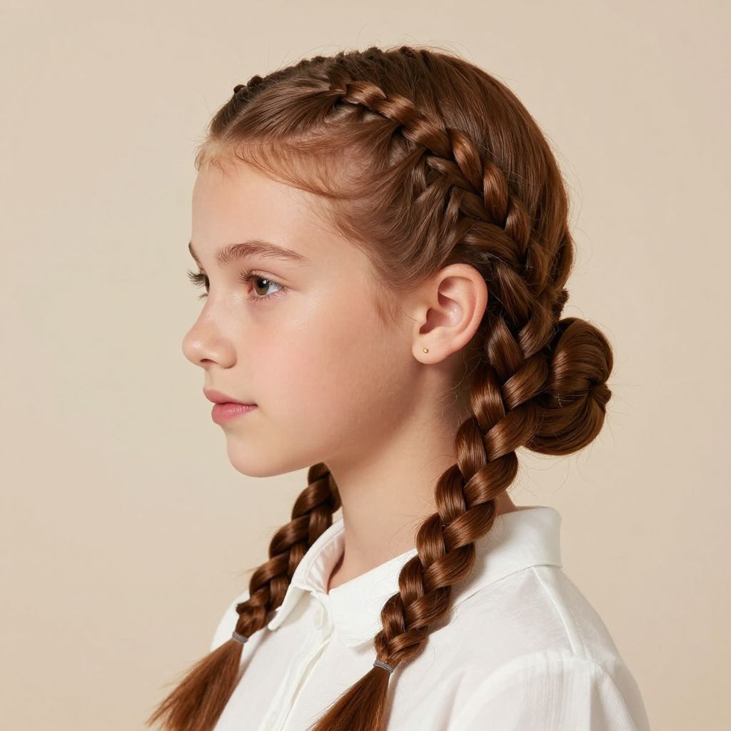 Double Dutch Braids into a Bun