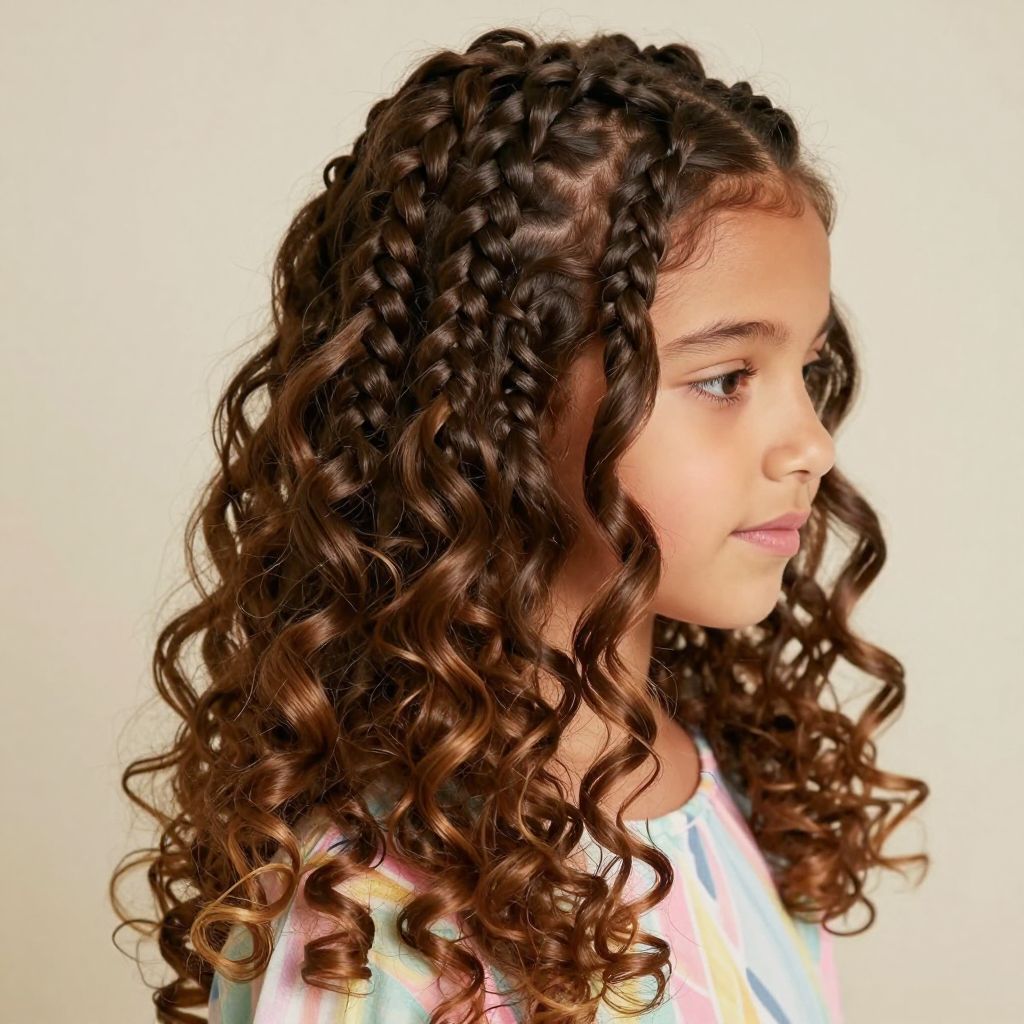 Mixed Braid and Curls Combo