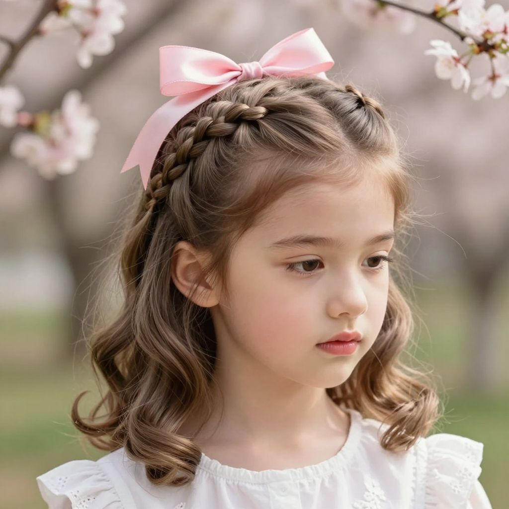 Milkmaid Braids with Ribbon