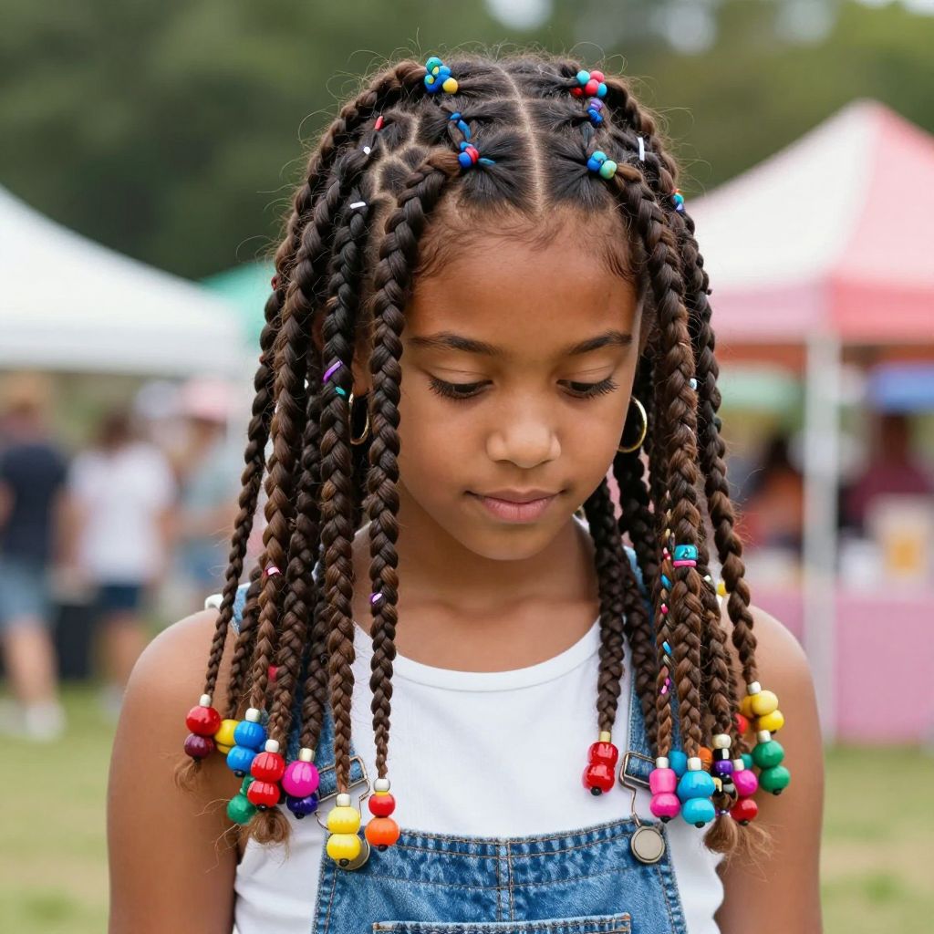Box Braids with Colorful Ends