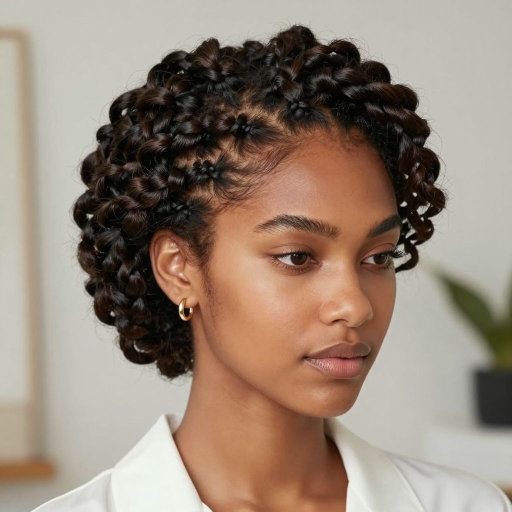 Kinky Twists Crown Updo