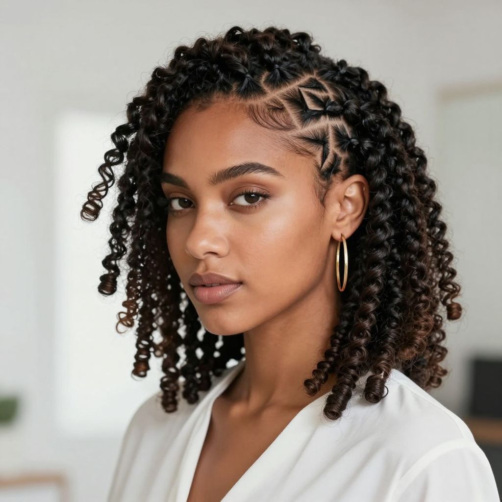 Kinky Twists with Scalp Designs