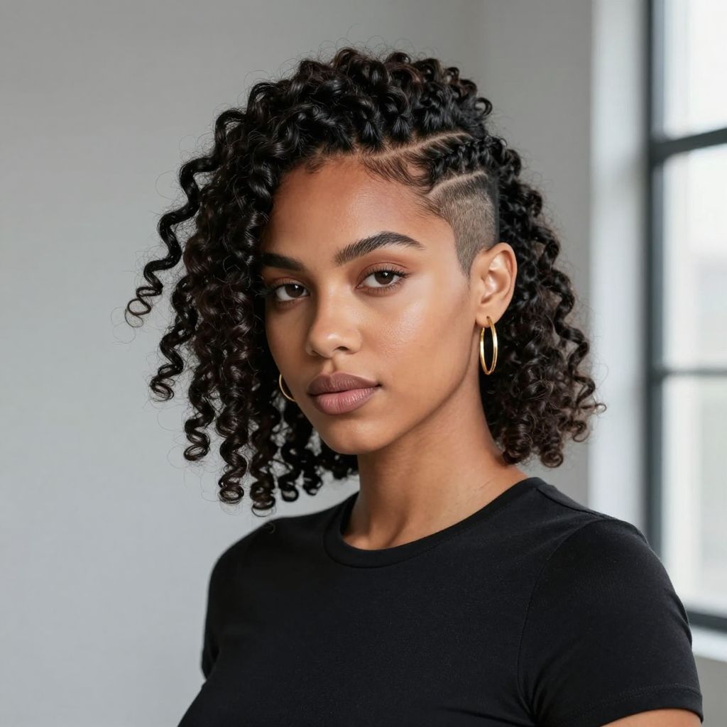 Kinky Twist Half Shaved Style
