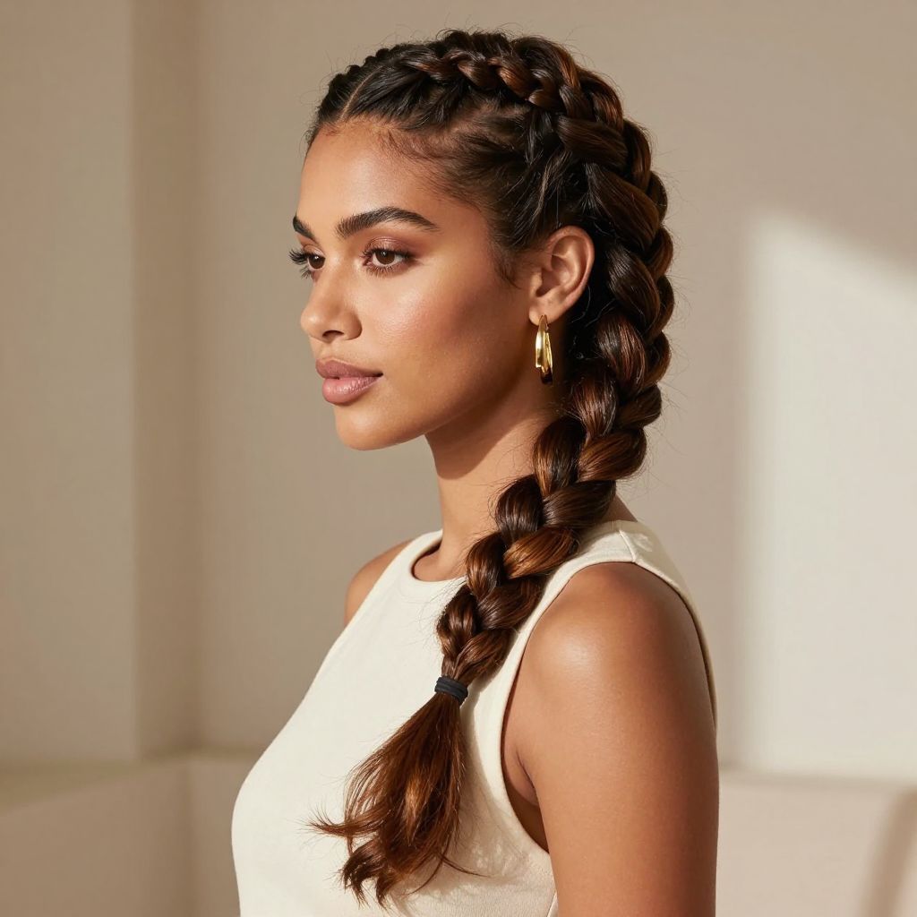 Side-Swept Knotless Braids
