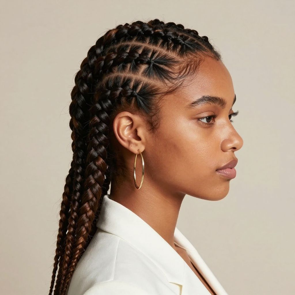 Triangle Part Knotless Braids