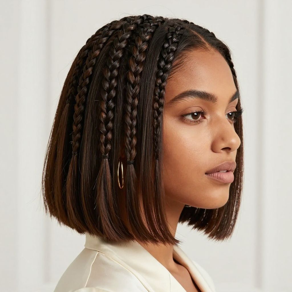 Short Knotless Bob Braids