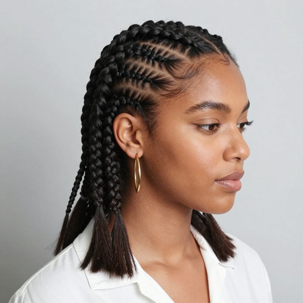 Zigzag Part Knotless Braids