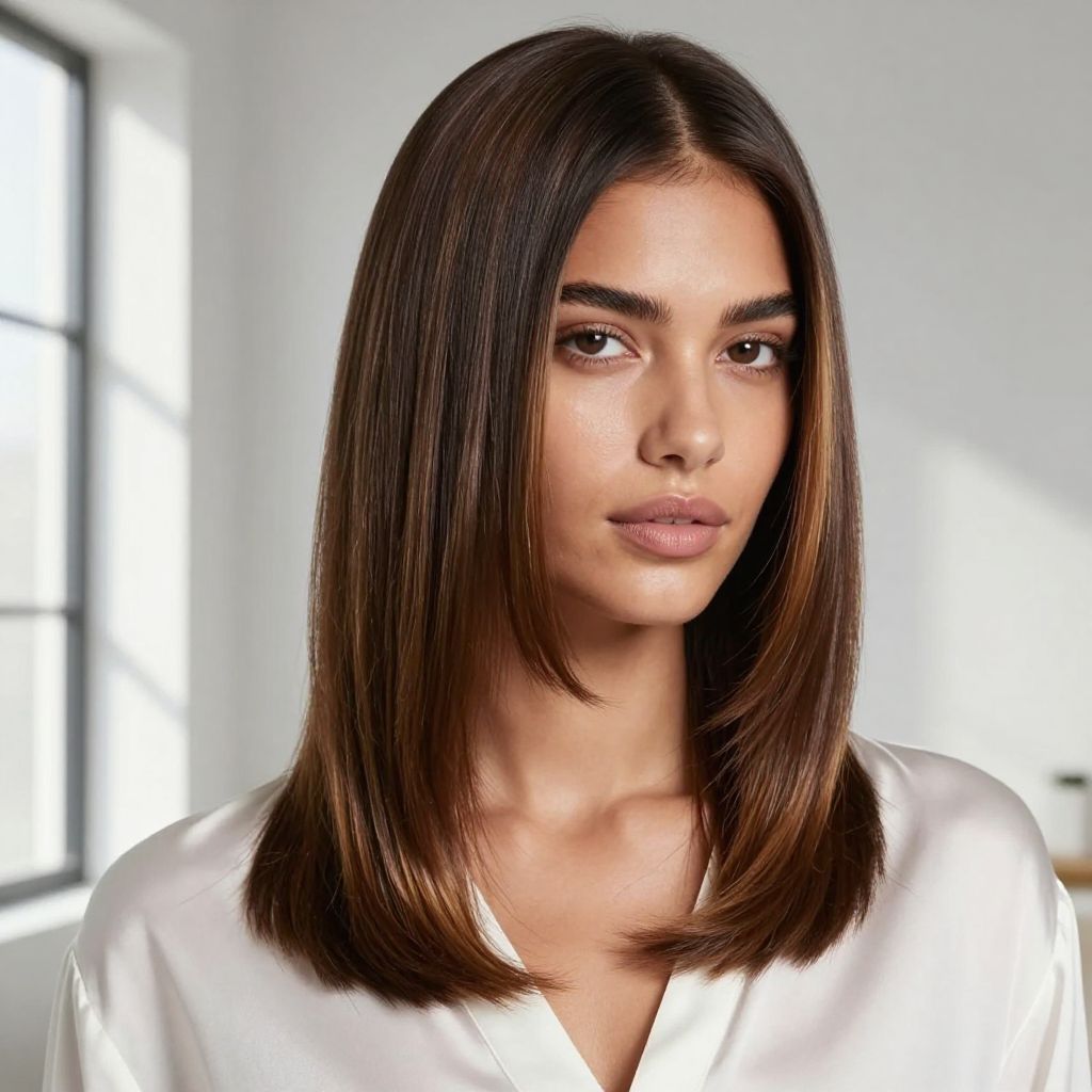 Shiny Straight with Mid-Length Cut