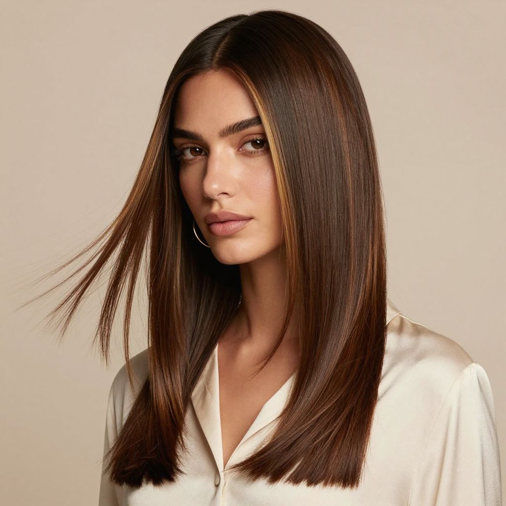 Angular Long Cut with Face-Framing Highlights