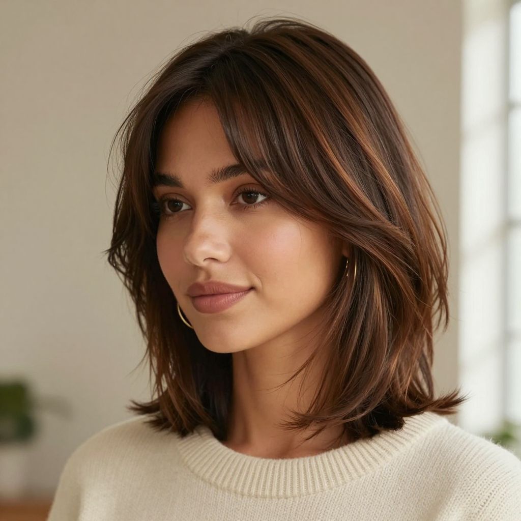 Side Swept Bangs with Layers