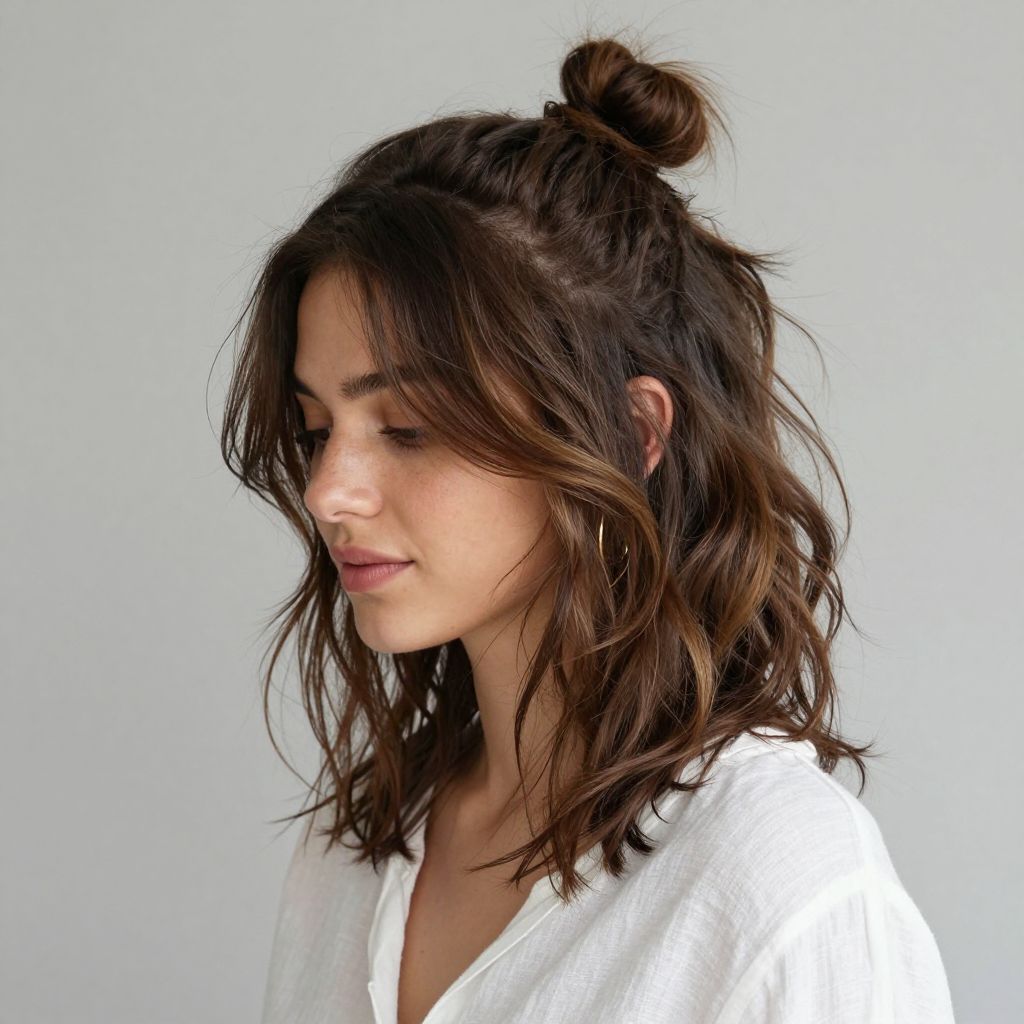 The Messy Bun With Face-Framing Strands