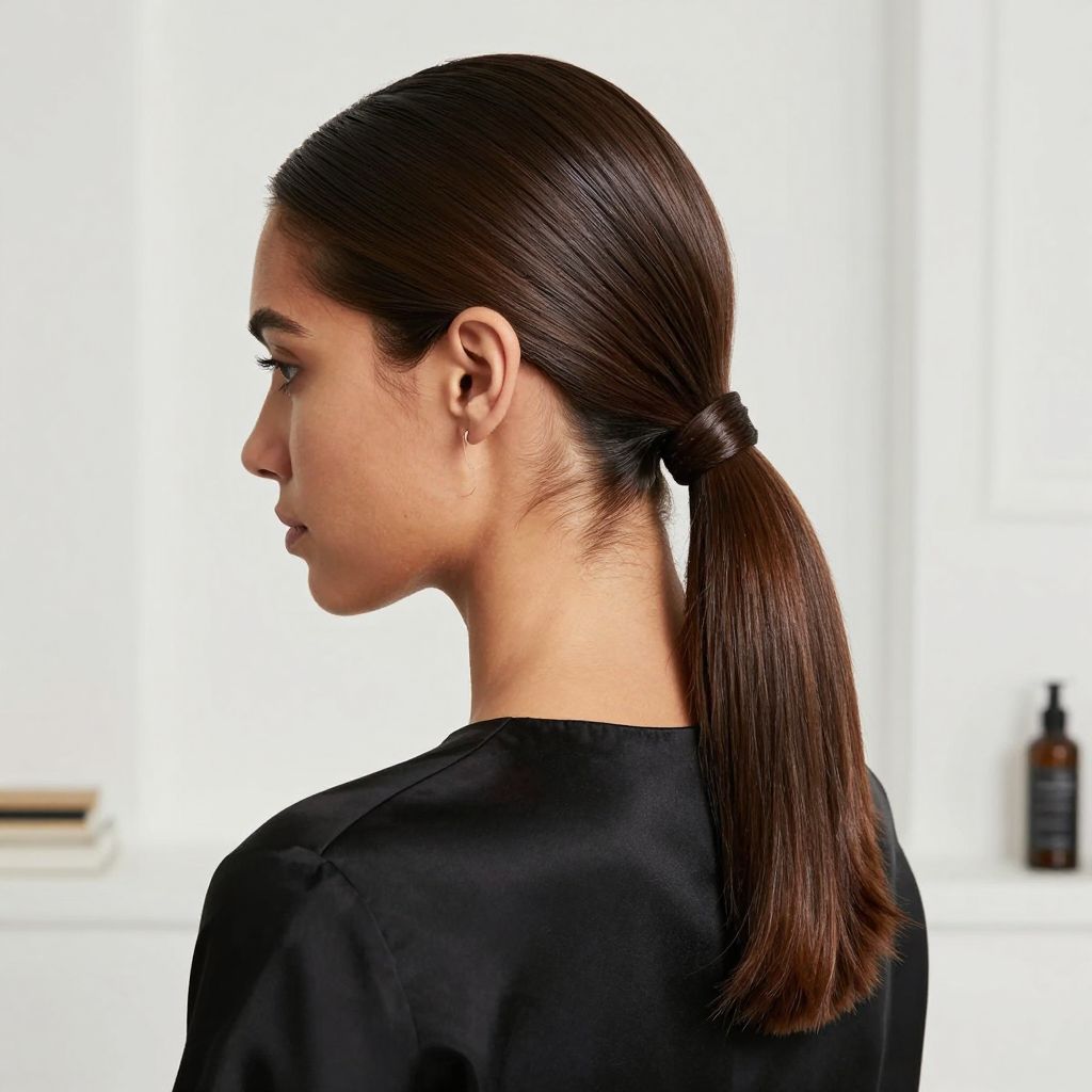 Sleek and Polished Low Ponytail