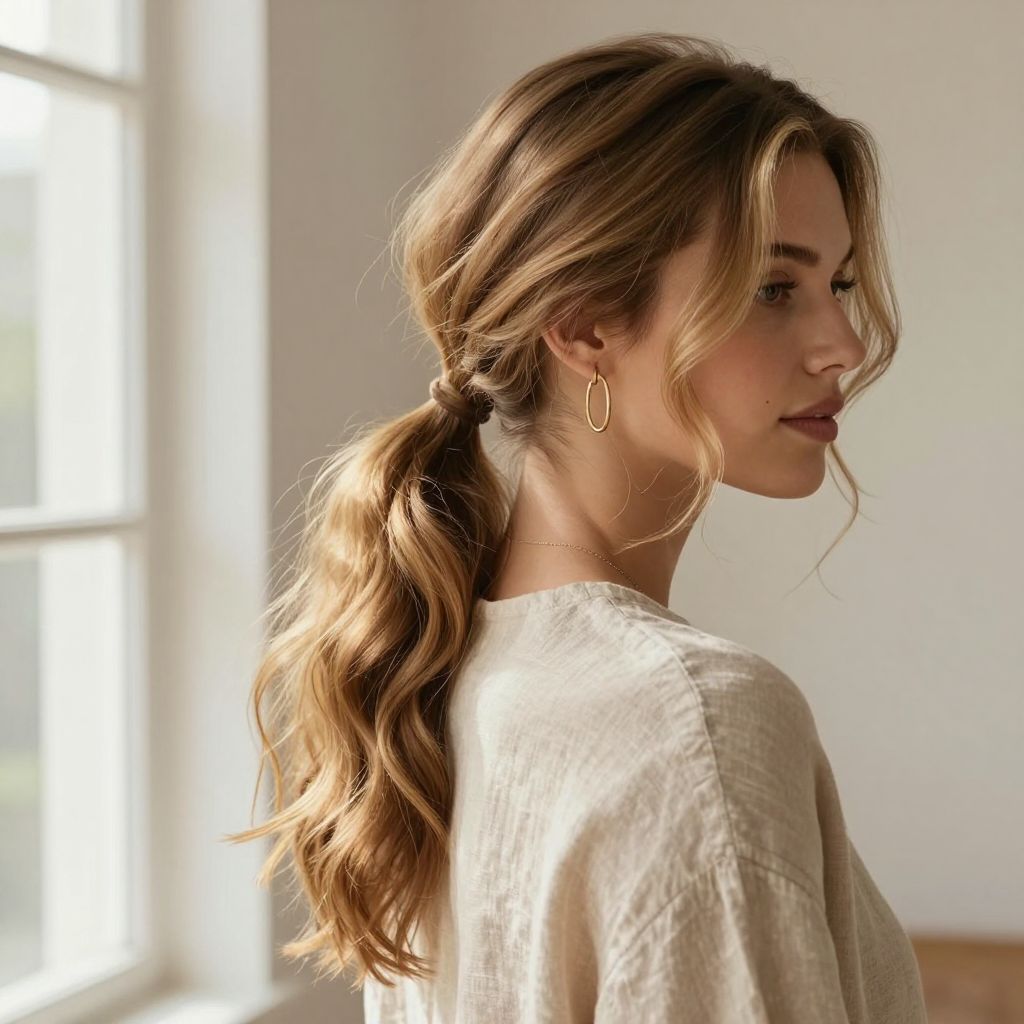 Low Ponytail with Soft Waves