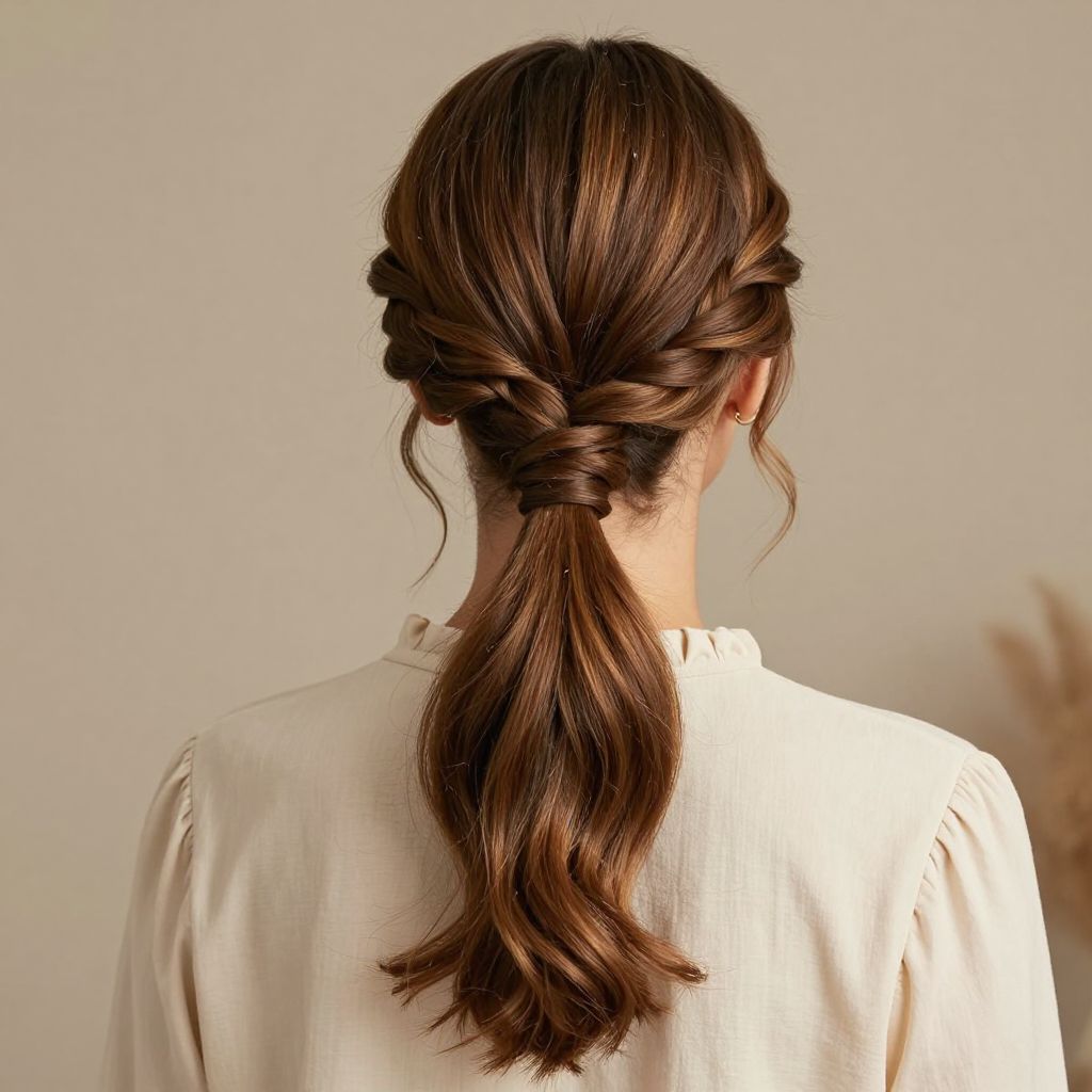 Low Ponytail with Side Twist
