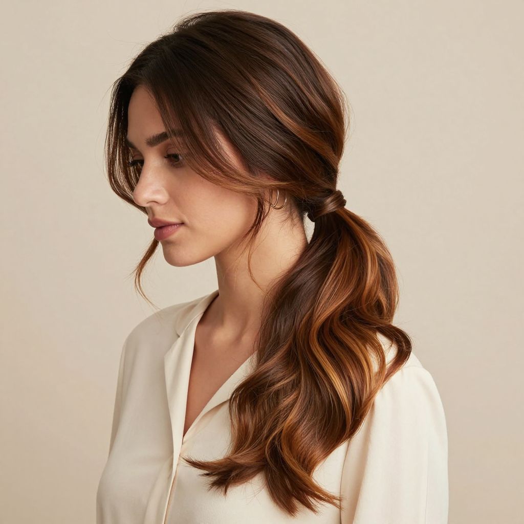 Low Ponytail with Soft Ombre Effect