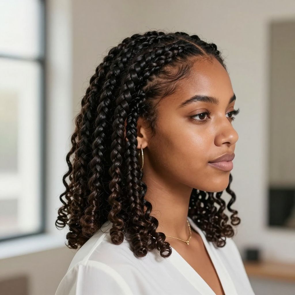 Marley Twists with Side Parted Elegance