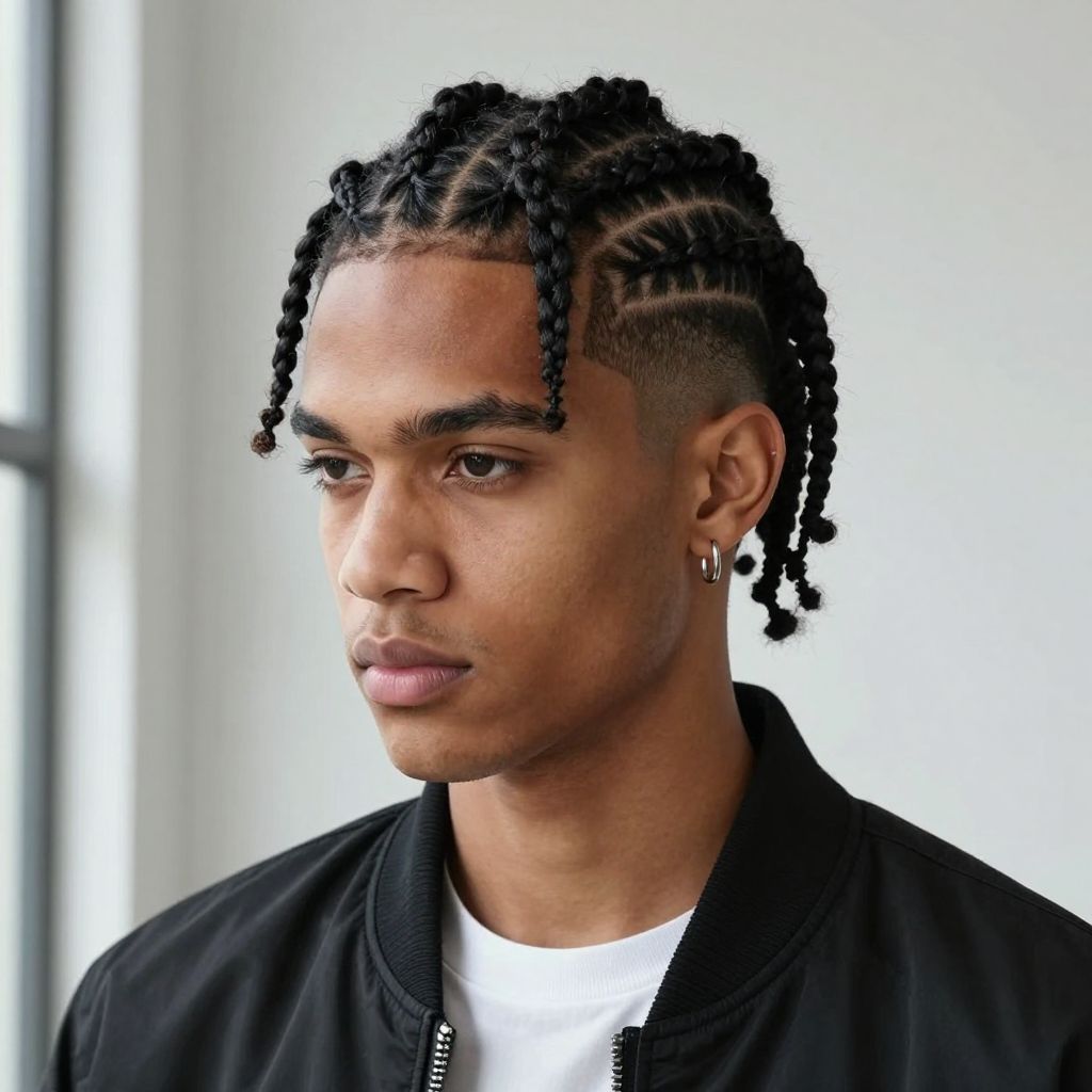 Outlined Cornrow Design