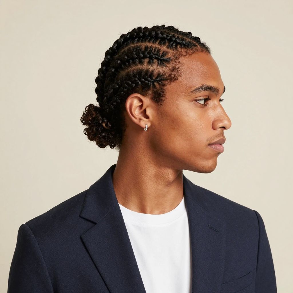 Cornrows Into Low Bun