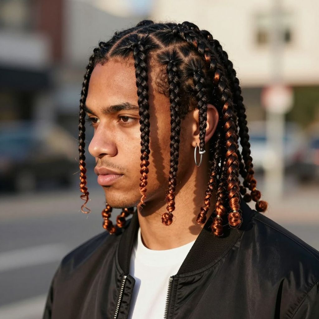 Cornrows with Highlighted Tips