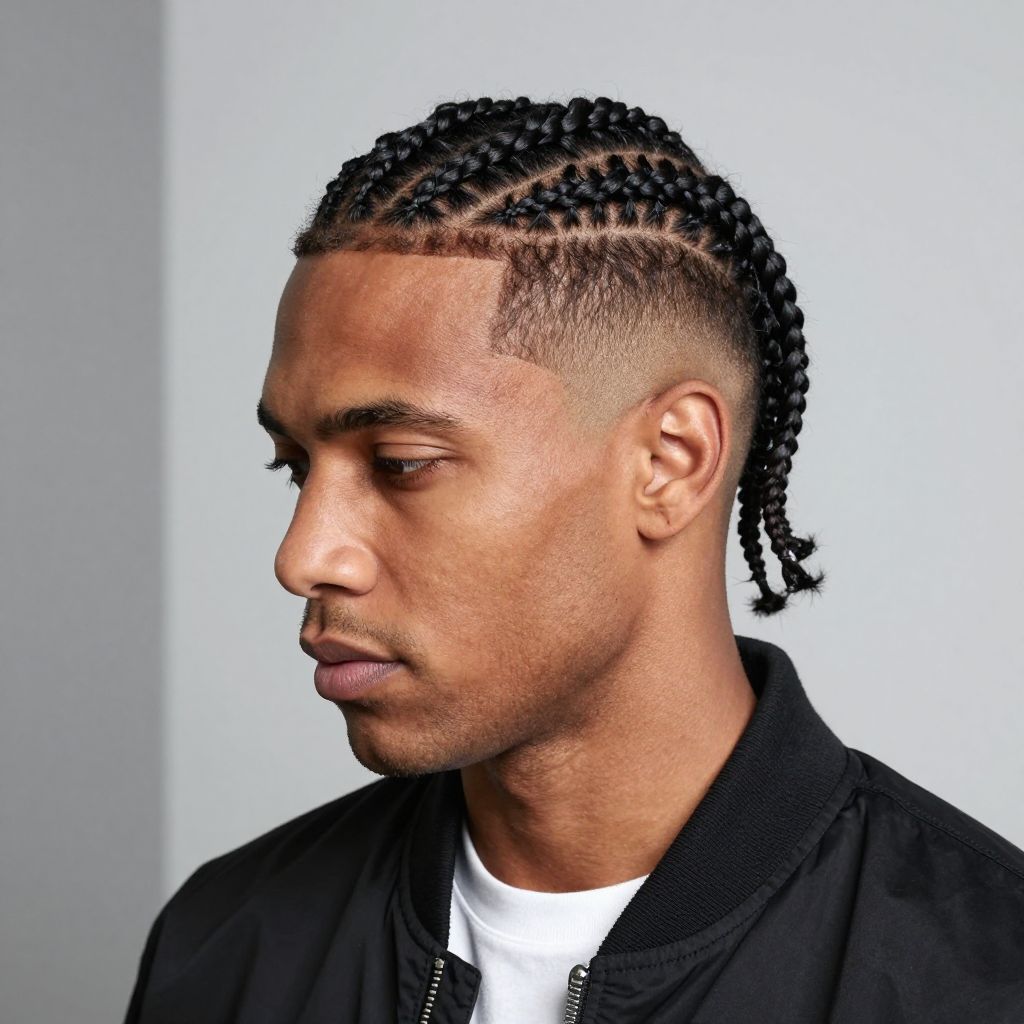 Box Braids with a Taper Fade