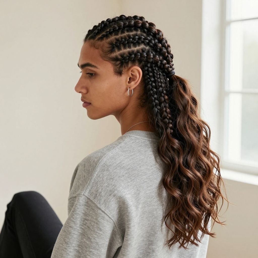 Half-Up Braided Ponytail