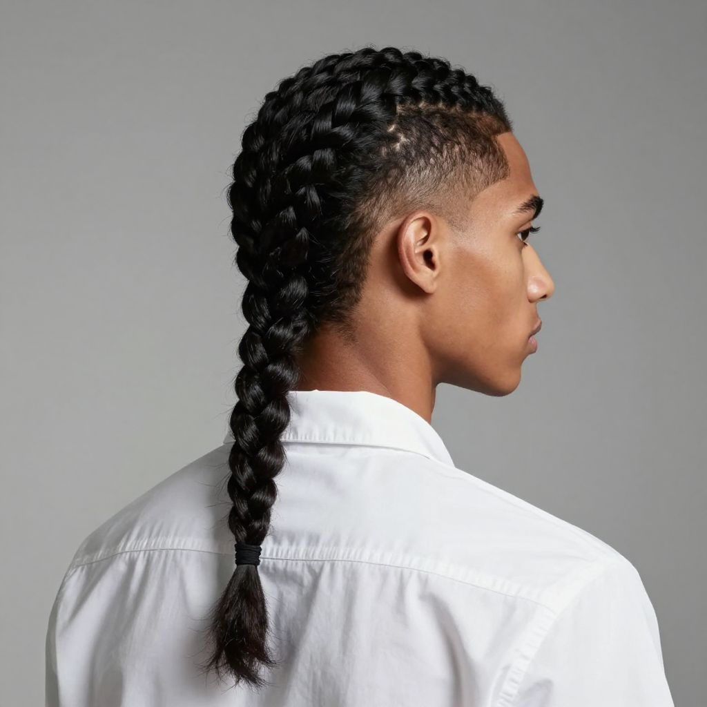 Single Plaited Braid with Fade