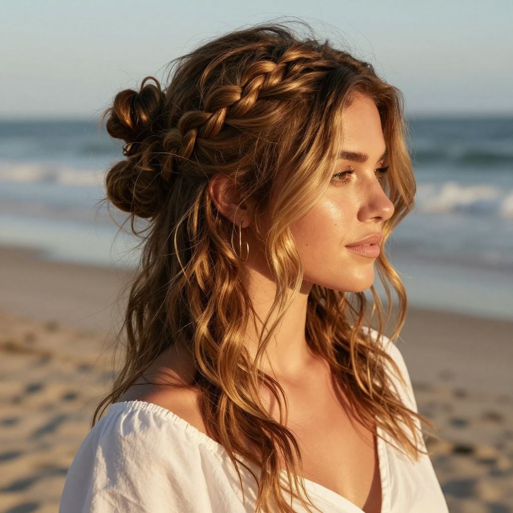 The Boho Braided Messy Bun