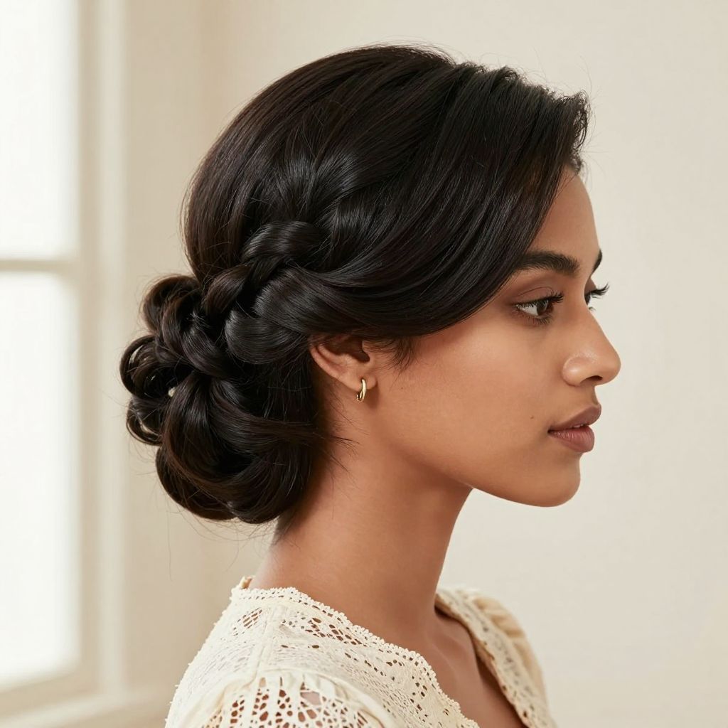 Side Swept Mini Twist Updo