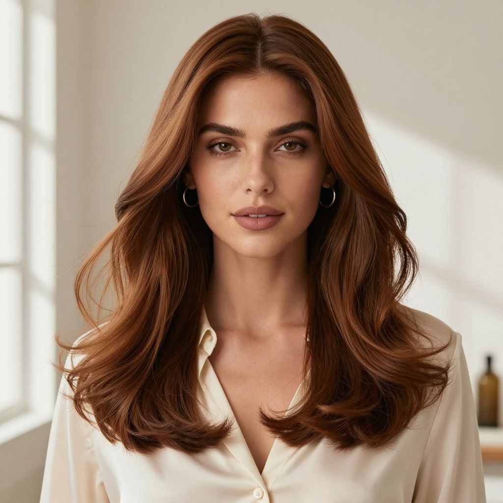 Sleek Middle-Part Blowout with Ends Curled