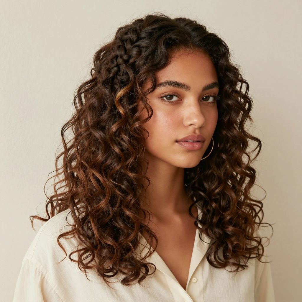 Half Braided with Curly Ends