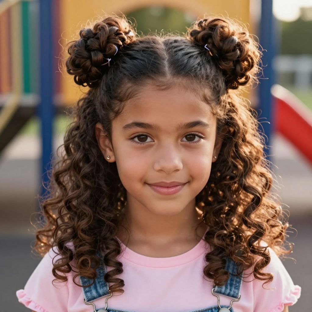 Space Buns With Defined Ringlets