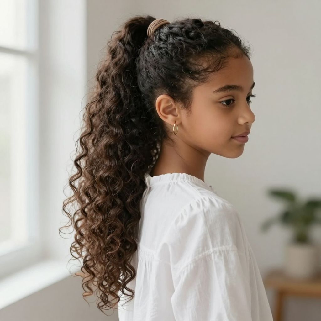 Curly High Ponytail with Baby Curls