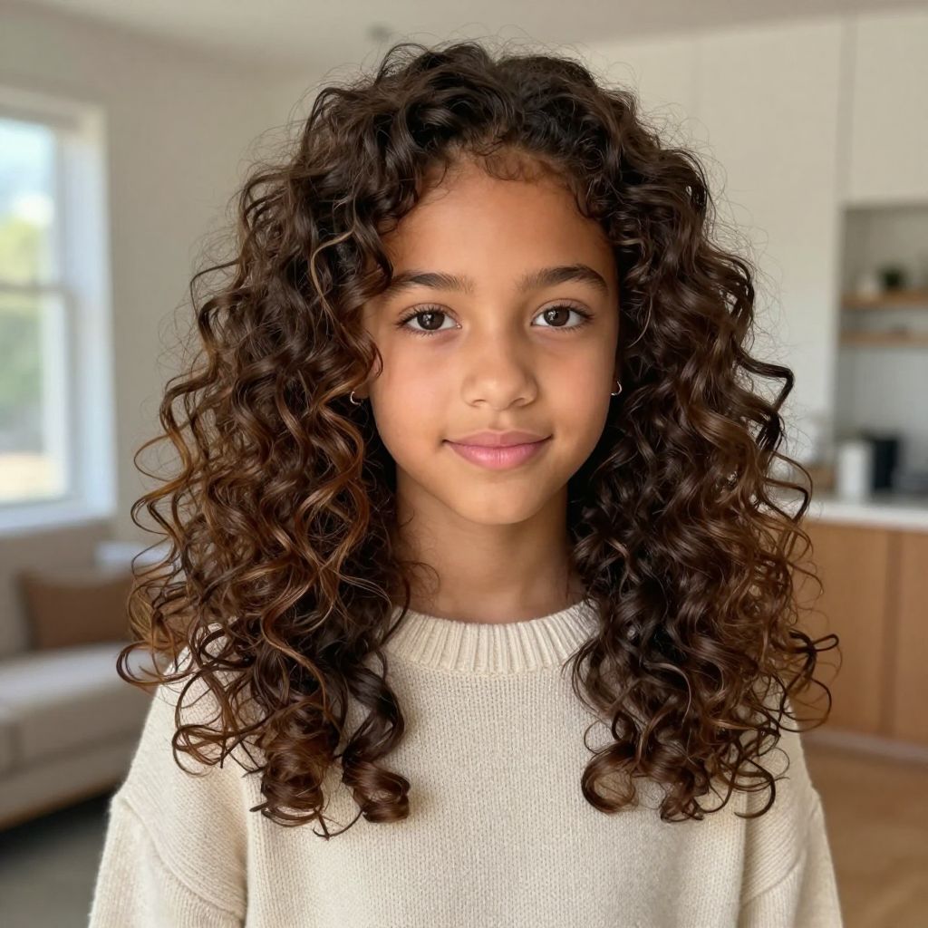 Loose Curly Layers with Mid Part