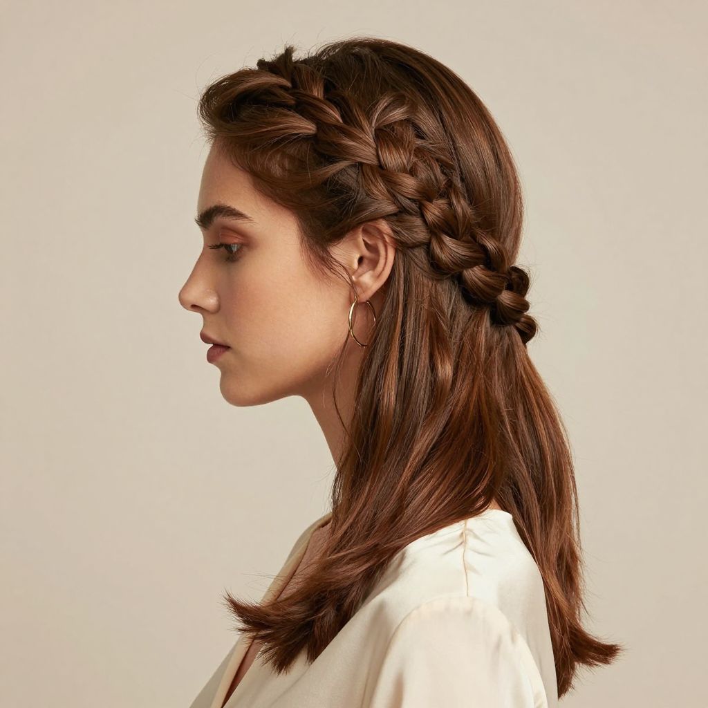 Side Swept Braided Crown