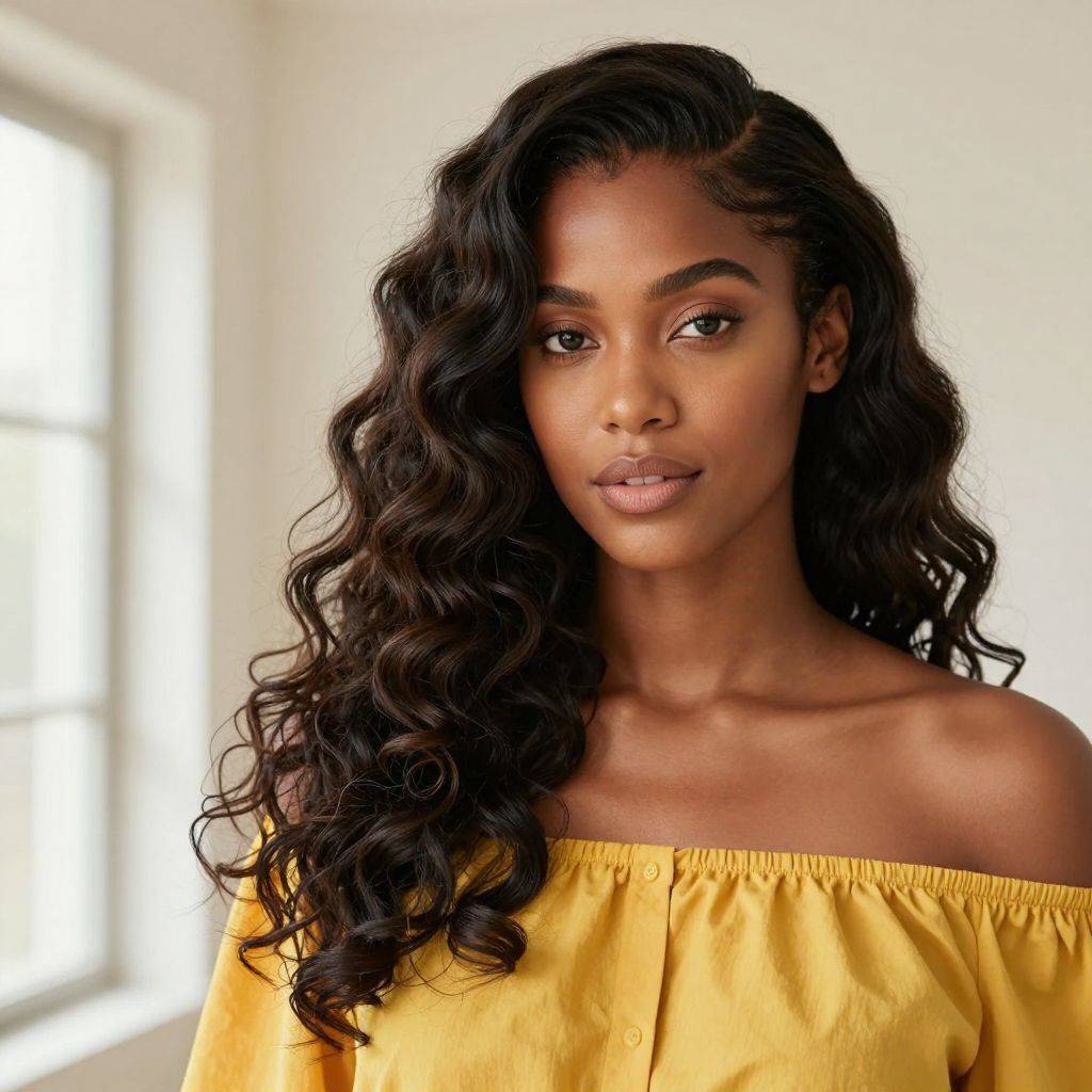 Side Swept Natural Curls