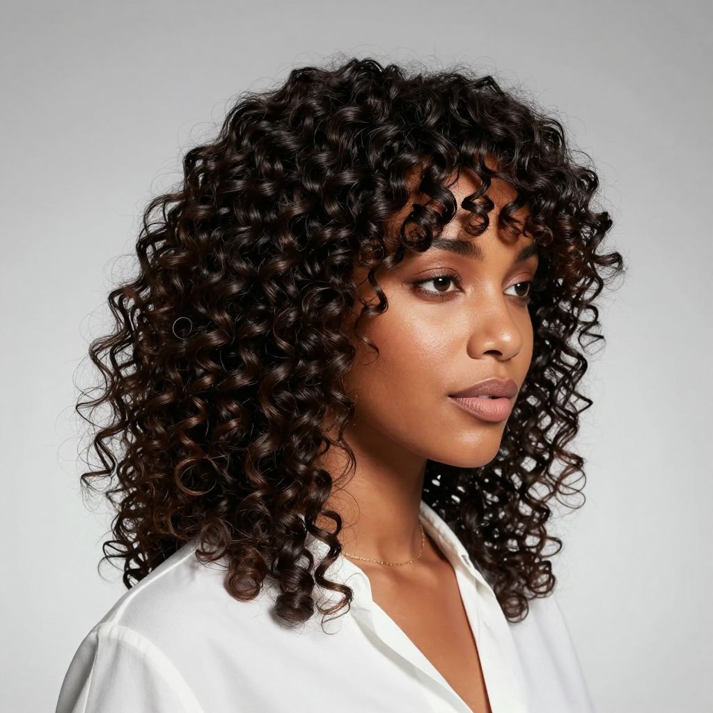 Finger Coils with Side Bangs