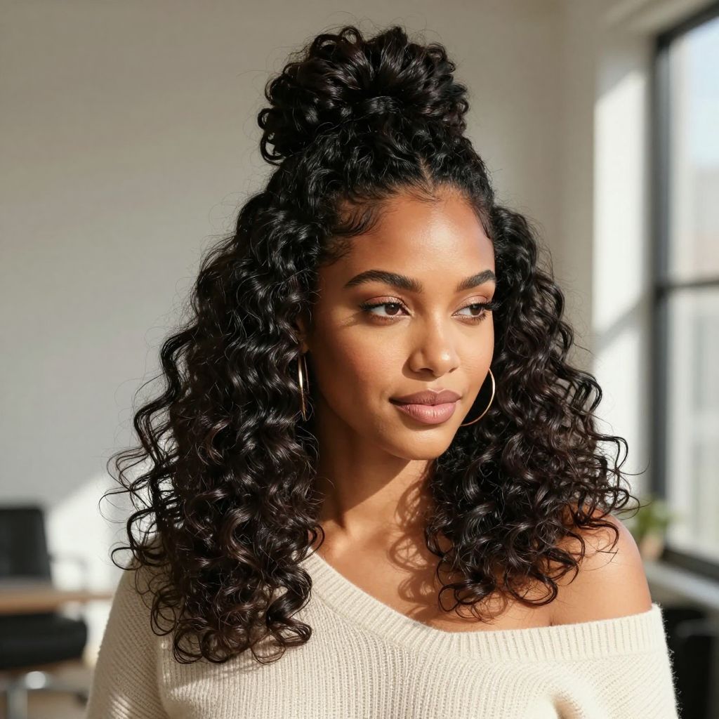 Half Up, Half Down Puff