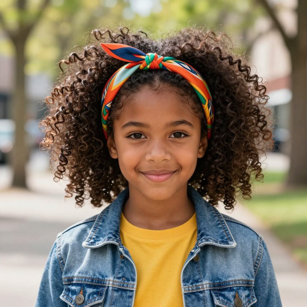 Afro Puff with Scarf Accessory