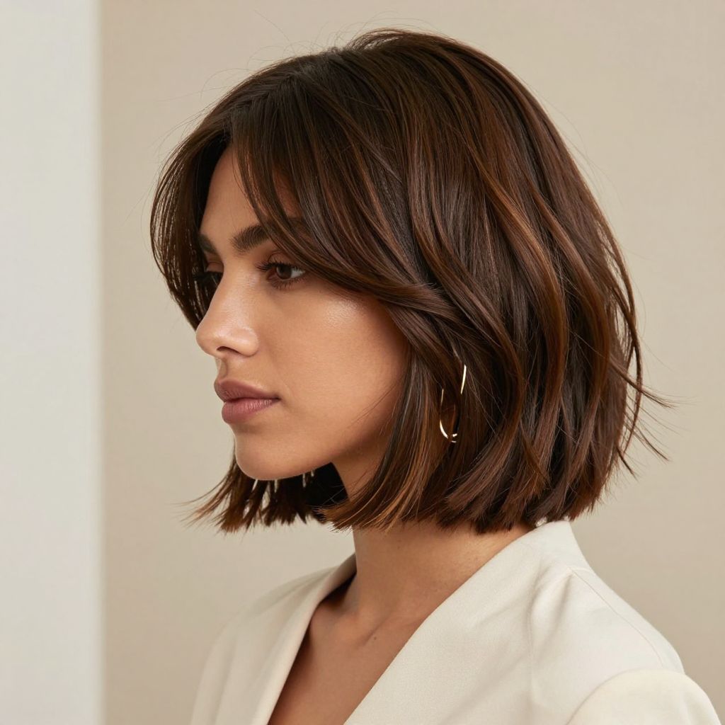 Twisted Bob with Side Swept Bangs