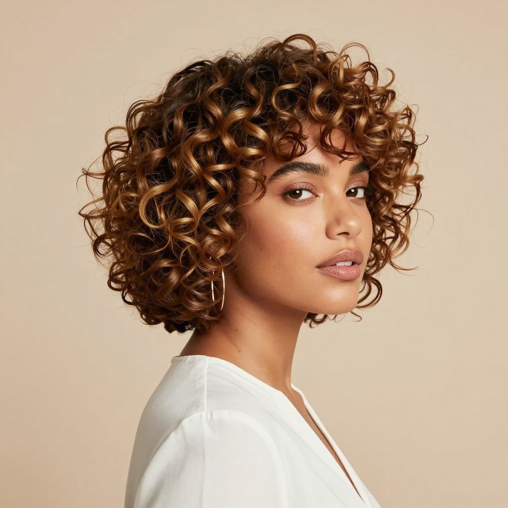 Curly Side Swept Pixie