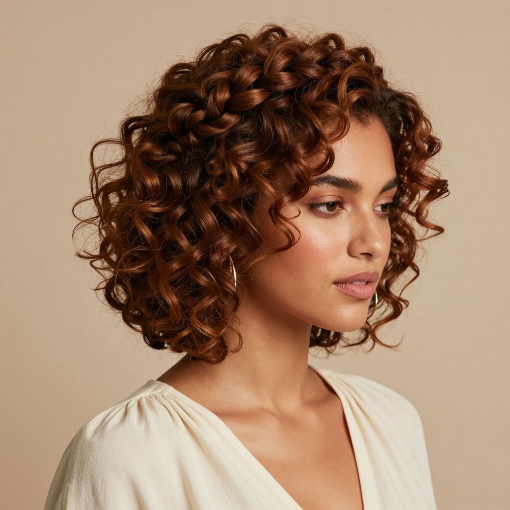 The Curly Crown Braid Updo